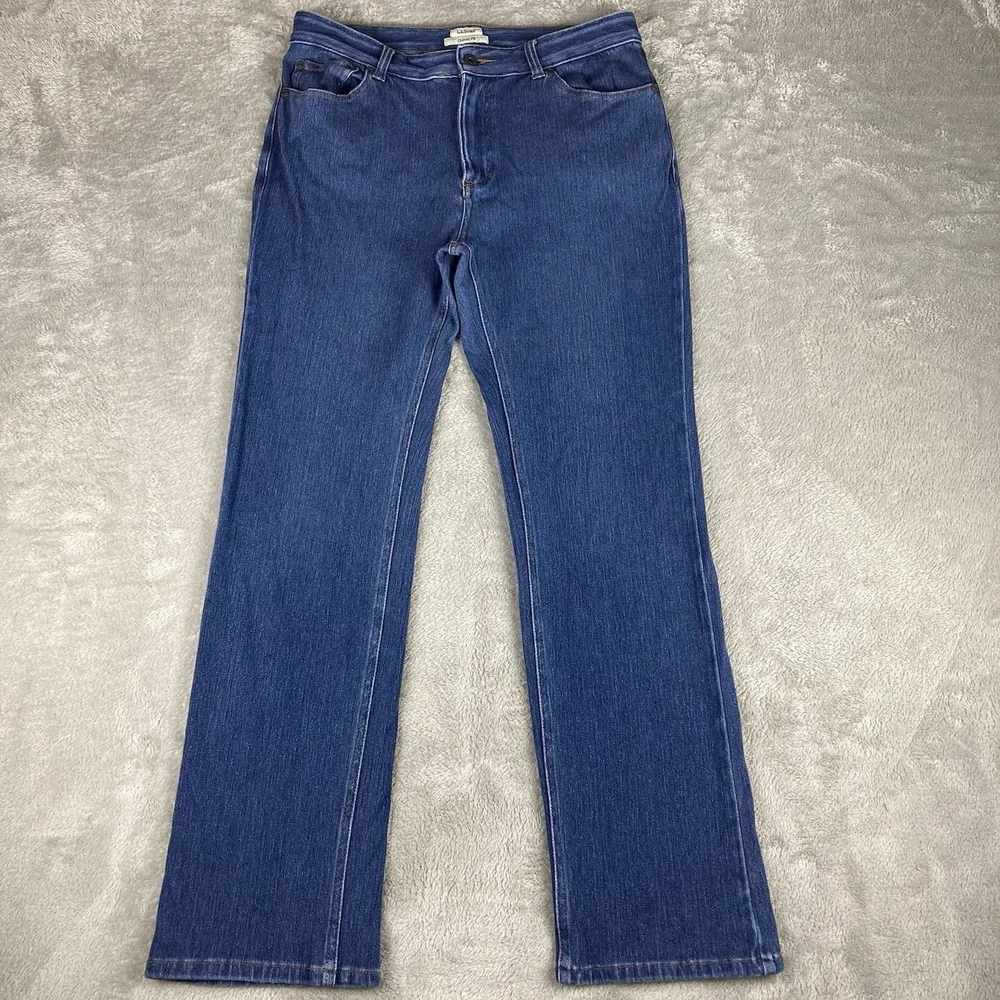 L.L. Bean Classic Fit Denim Bootcut Blue Jeans Women Size 10 Pockets Stretch - Picture 1 of 12